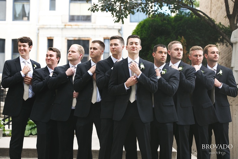 Michael posing with his groomsmen