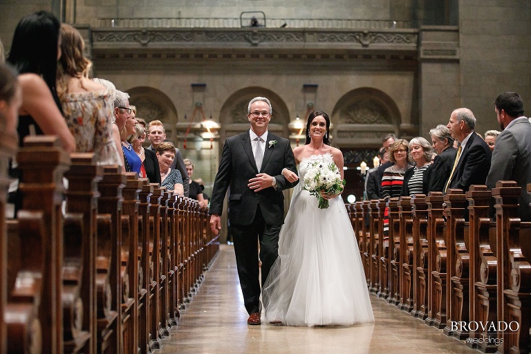 Laura's father walking her down the aisle