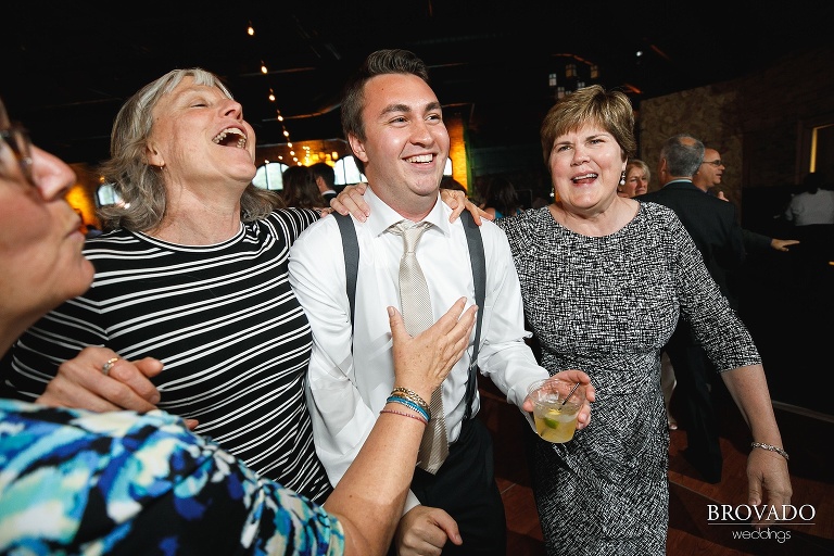 Wedding-goers dancing