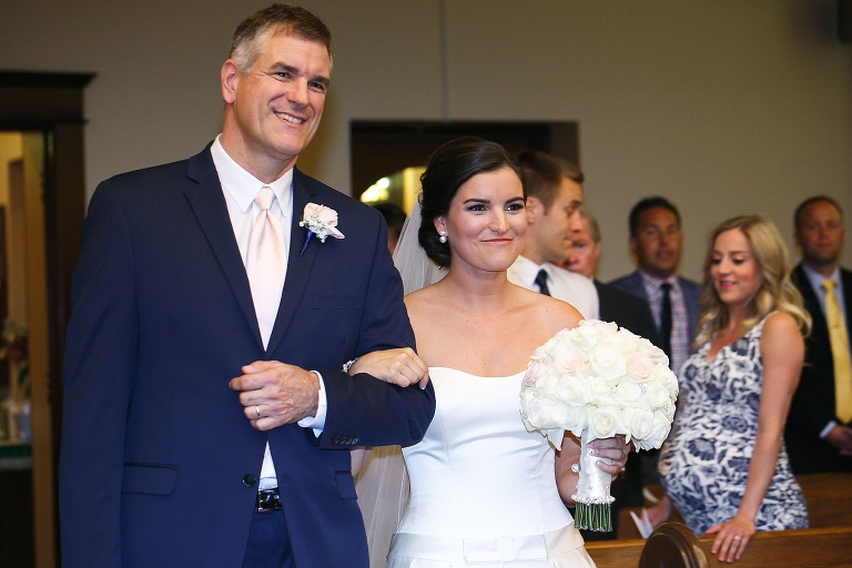 Julianne's father walking her down the aisle