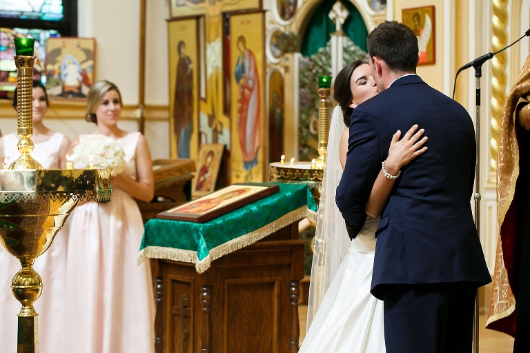 Julianne and Nick's first kiss as husband and wife