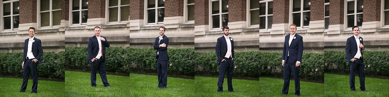 Individual groomsmen posing