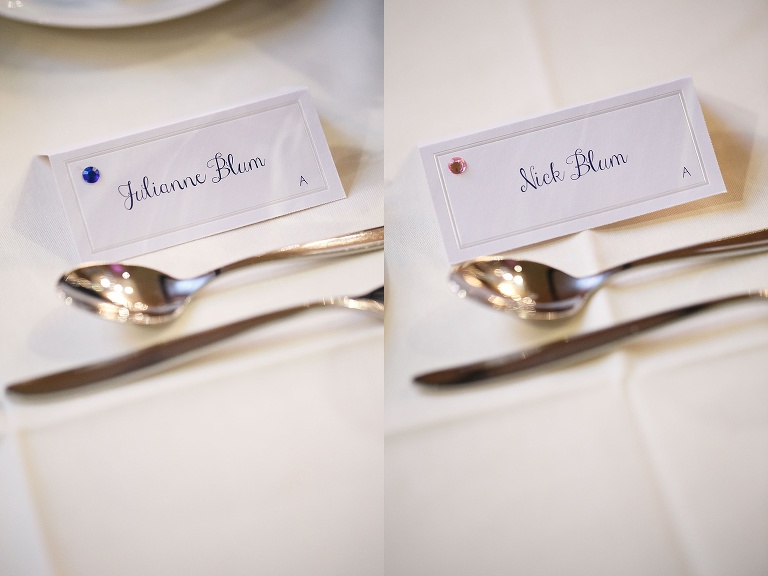 Bride and groom's table nametags