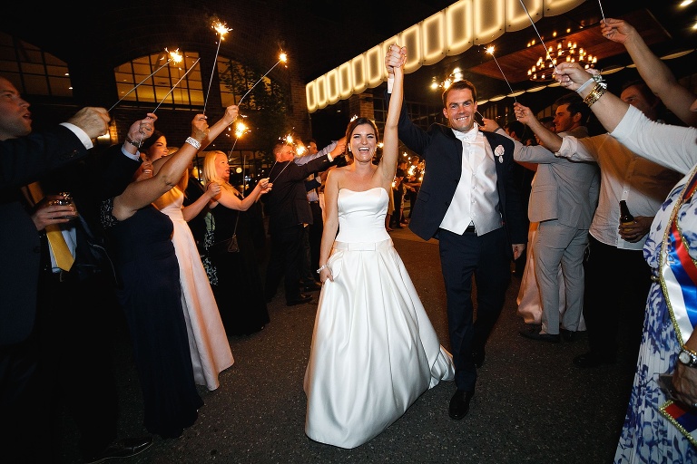 Sparkler exit from wedding reception