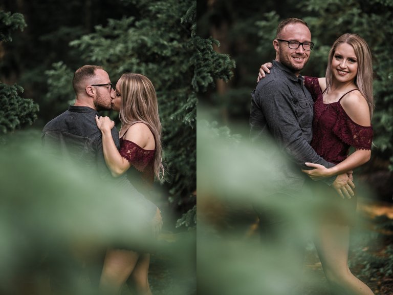 Zach and Coty kissing in Denver mountains