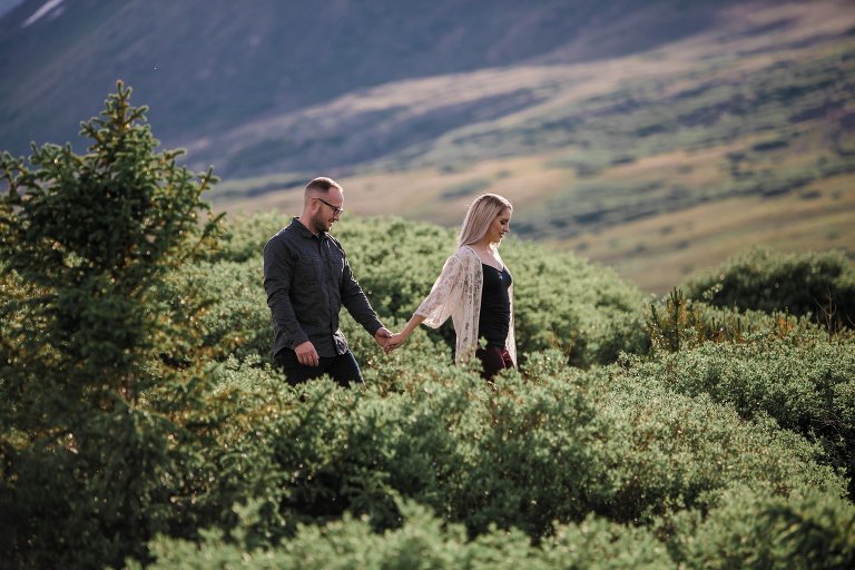 Coty leading Zach through mountainside trail