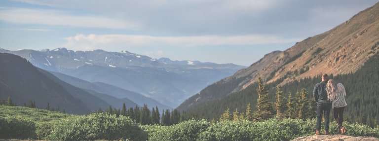 Wide angle of Denver Colorado engagement