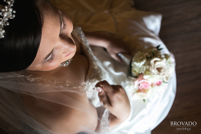 Closeup of Elzabeth's bridal makeup