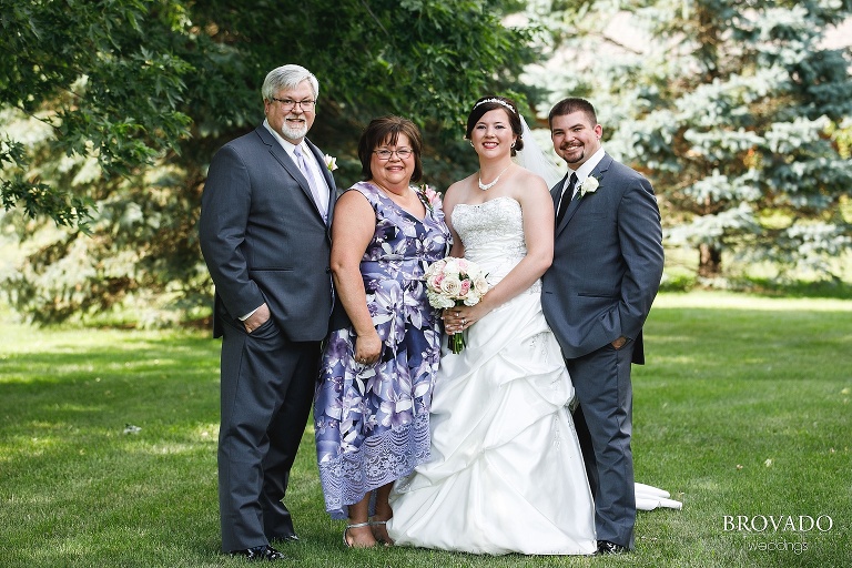 Bride and groom with parents of the bride