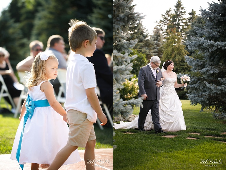 Bride and her father walking down the aisle