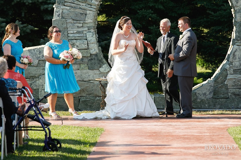 Laughing during ceremony