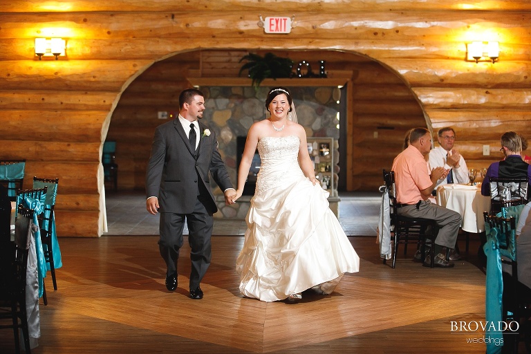 Bride and groom's grand entrance