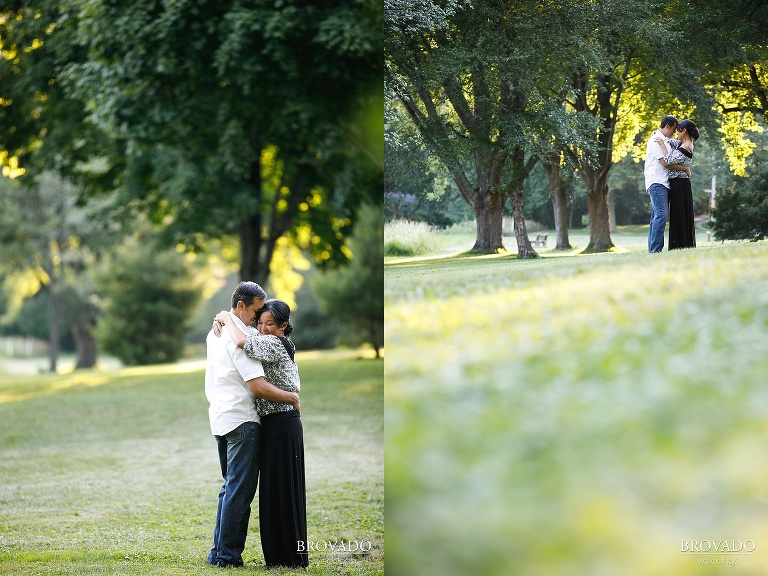 Diptych engagement hug