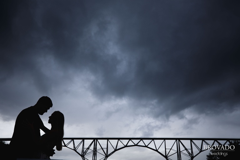 stormy silhouette of couple