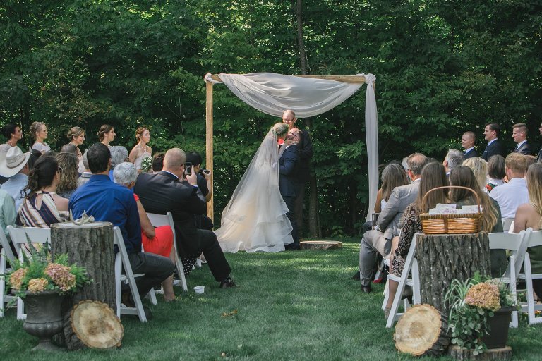 Zach and Coty's first kiss as husband and wife