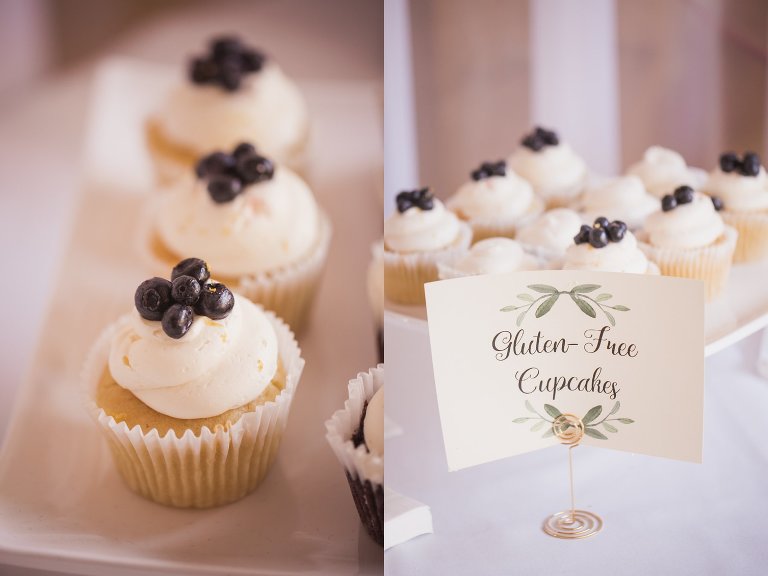 Detail of blueberry gluten free cupcakes