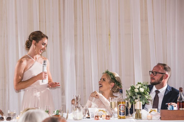 Maid of honor's wedding reception