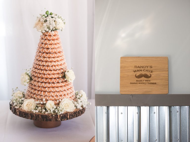 Kransekake adorned with flowers