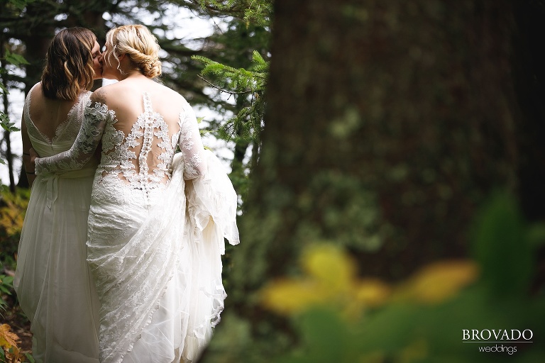 Nina and Karen in the forest on the north shore