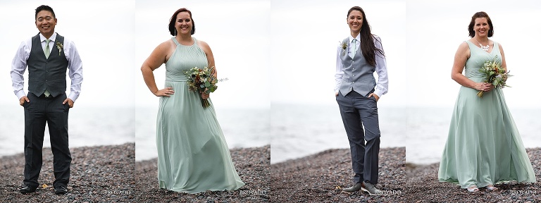 Portraits of wedding party members