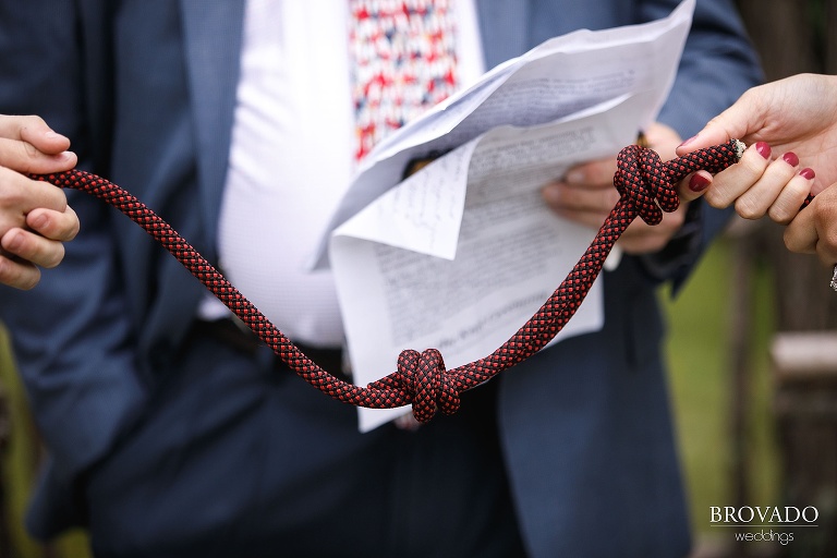 Nina and Karen tying the knot