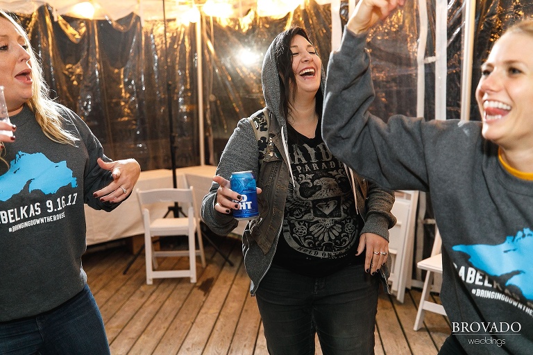 Guests dancing at wedding reception
