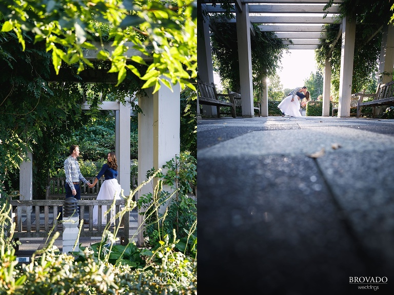 Hannah leading Jason through the arboretum 