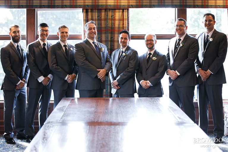 Tom posing with his groomsmen