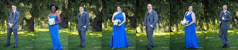 Individual portraits of Zach's wedding party