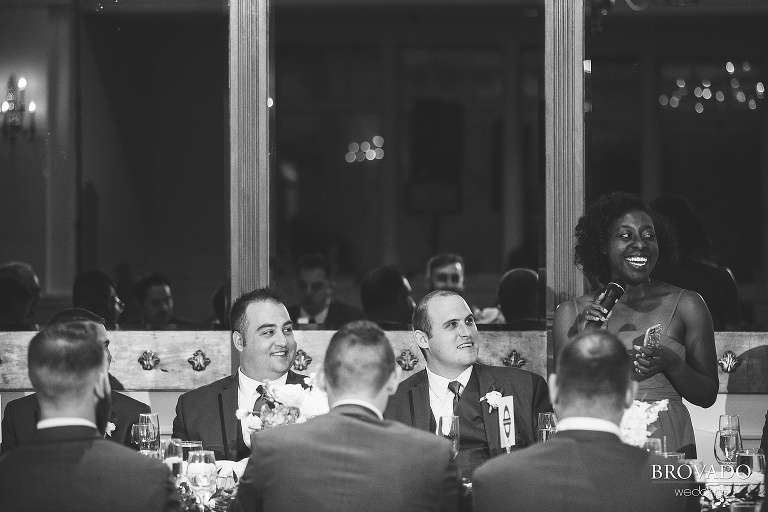 Maid of honor giving a speech