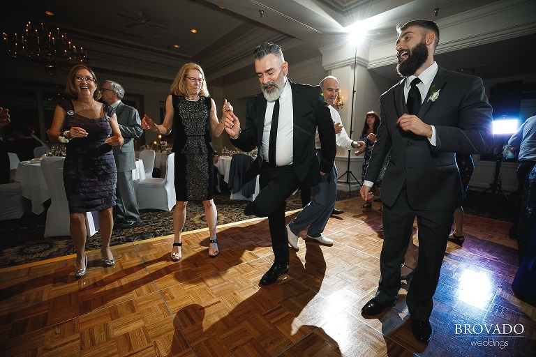 Men dancing at Wayzata Country Club wedding