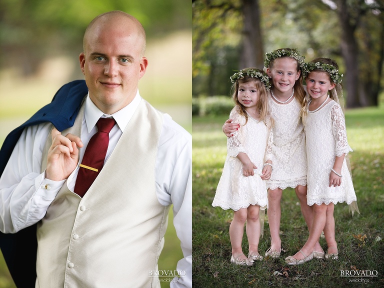 Portrait of Derek and the flower girls