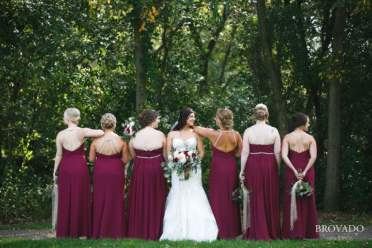 Brenna posing with her bridesmaids