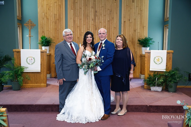 Brenna and Derek family formals at Epihpany Lutheran Church