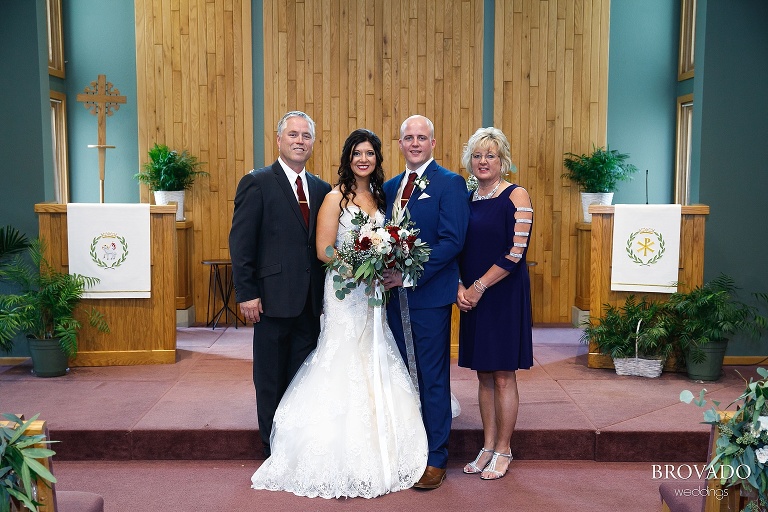 Brenna and Derek family formals at Epihpany Lutheran Church