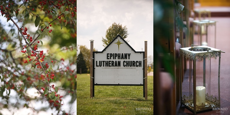 Wedding details at Epihpany Lutheran Church 