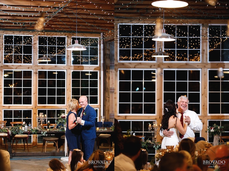 Brenna and Derek's first dances with their parents