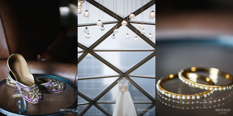 Details of Jenna's wedding dress and bridal jewelry