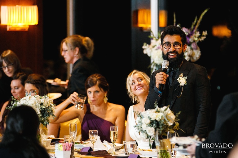 Groom Ajit giving a toast