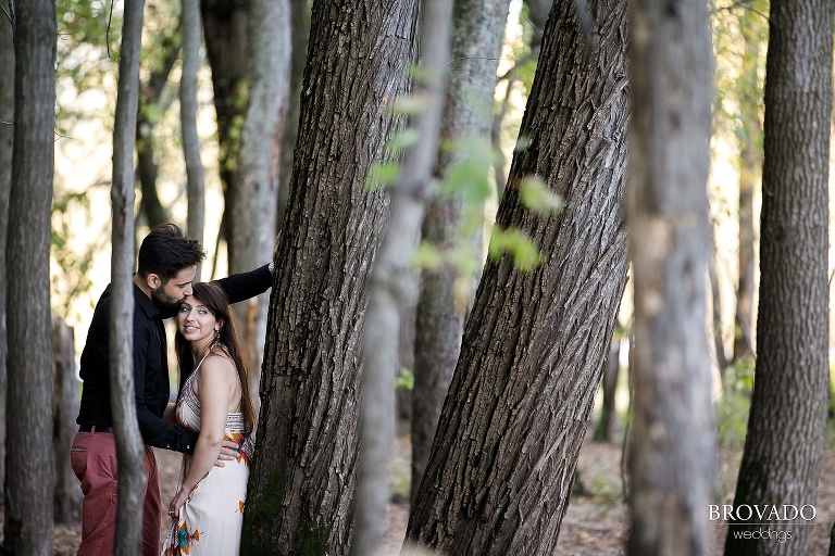 Yevgenia and Eugene standing by trees on st croix