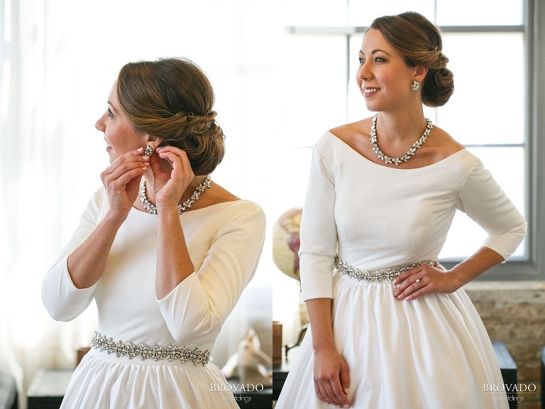 Bridal portrait of Hannah at Machine Shop
