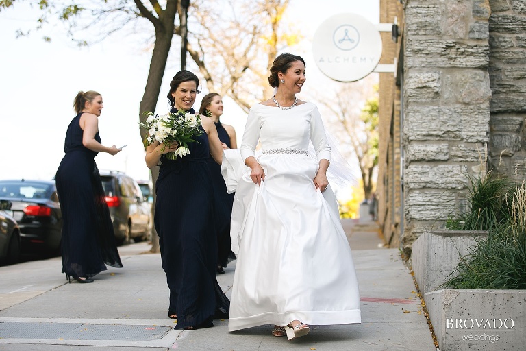 Hannah walking to st anthony main first look