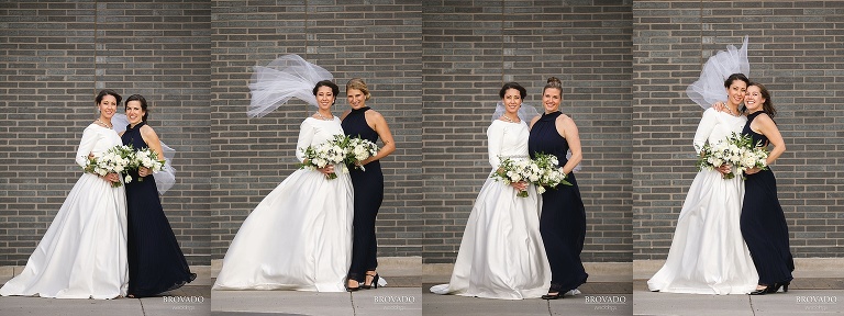 Hannah with each of her bridesmaids