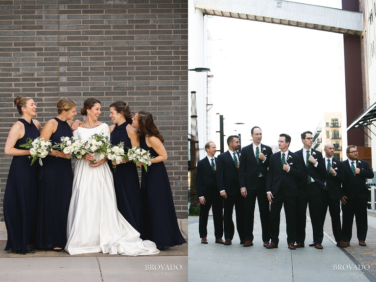 Hannah & Jason with their respective wedding parties