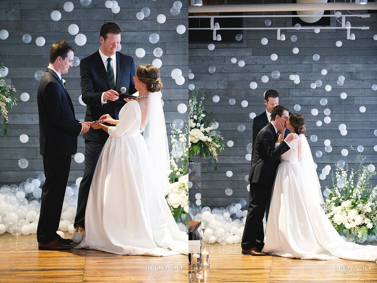 Hannah & Jason's first kiss as a married couple