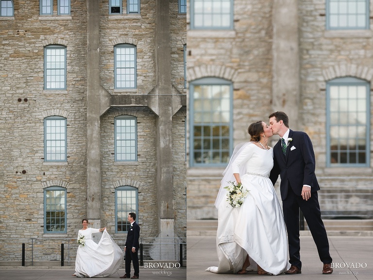 Hannah & Jason on northeast Minneapolis rooftop