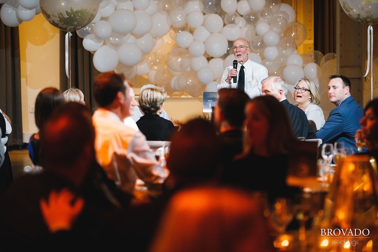 Father of the bride giving a toast