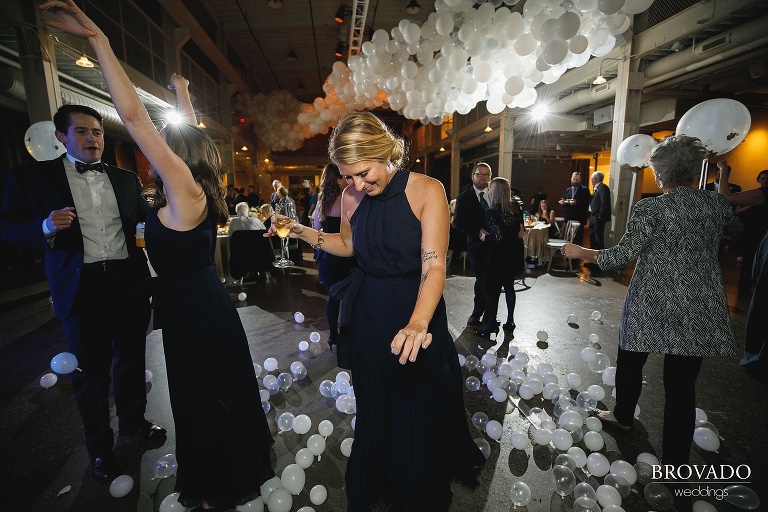 Bridesmaid dancing at wedding reception