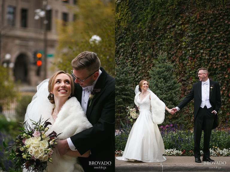 Megan and Ben in front of St Paul Hotel