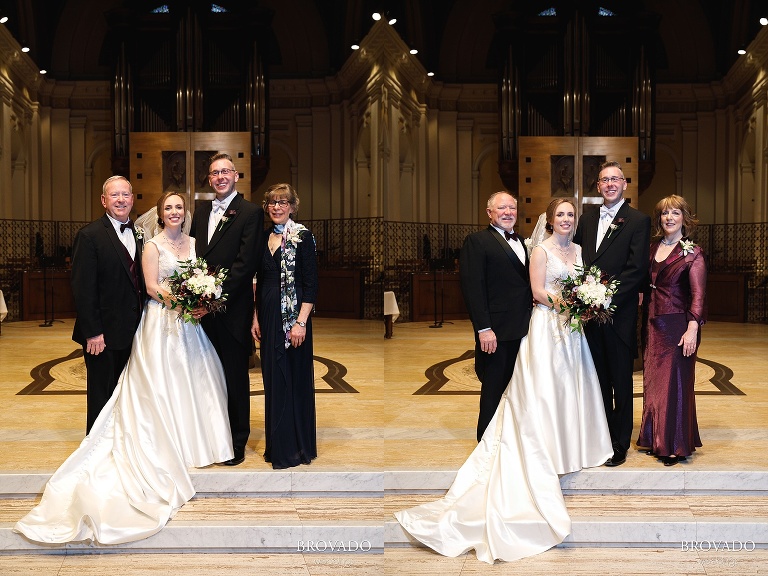 Megan and Ben posing with their parents